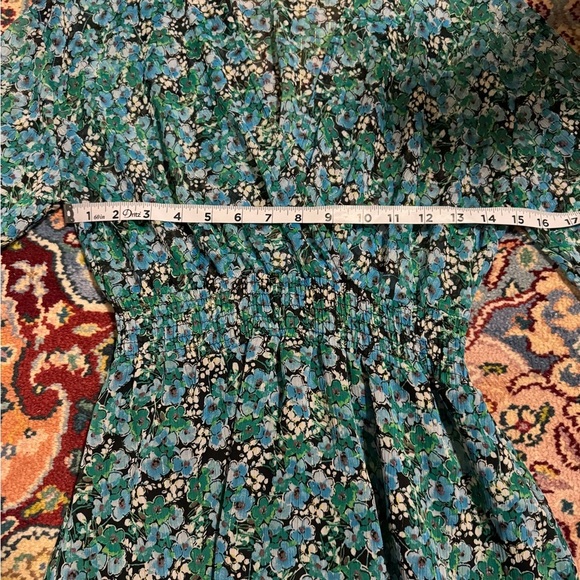 Zara Sheer Mini Dress Plunging Neck V Long Sleeve Tiered Ruffle Women’s Small - Picture 7 of 10